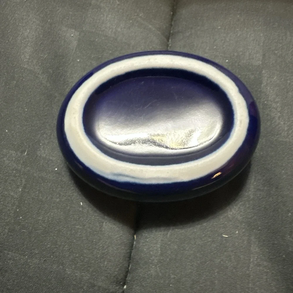 Vintage Avon Mother's Day 1986 Trinket Box With Love To You Cobalt Blue & Gold
